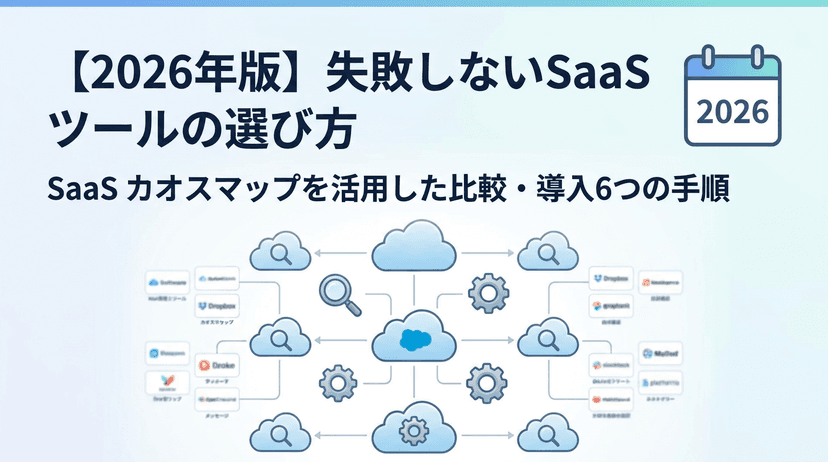 【2026年版】失敗しないSaaS ツールの選び方|SaaS カオスマップを活用した比較・導入6つの手順