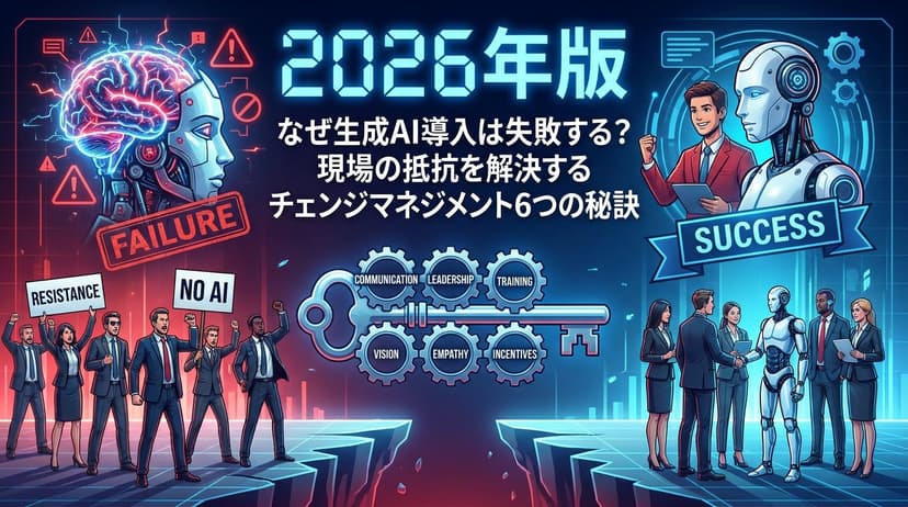 【2026年最新版】生成AI 導入 失敗はなぜ?95%が頓挫する理由とチェンジマネジメント6つの秘訣
