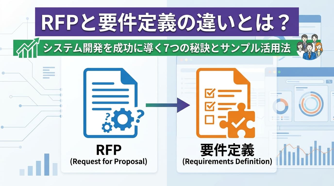 RFPと要件定義の違いとは?システム開発を成功に導く7つの秘訣とサンプル活用法