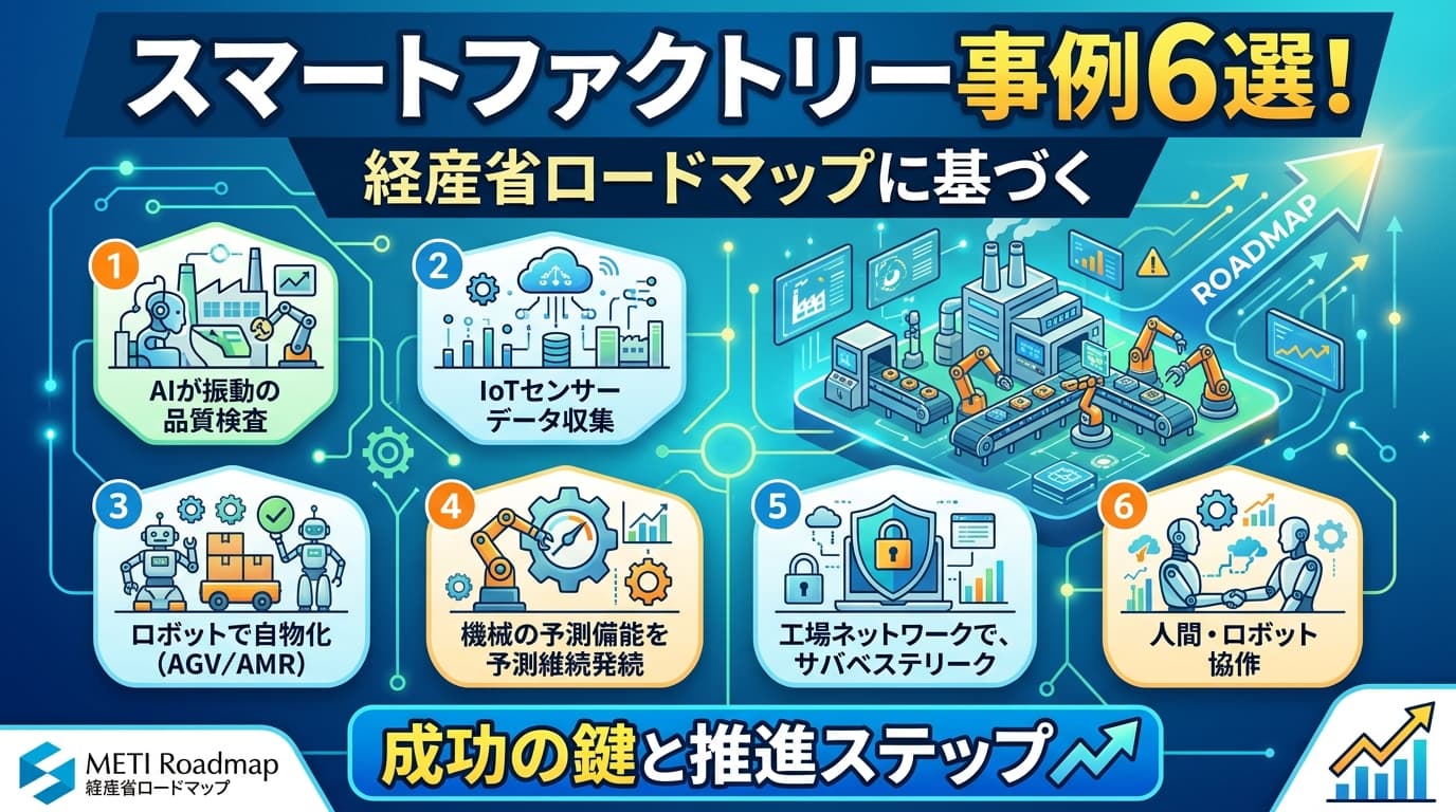 スマートファクトリー事例6選|経産省ロードマップに基づく成功の鍵【2026年版】