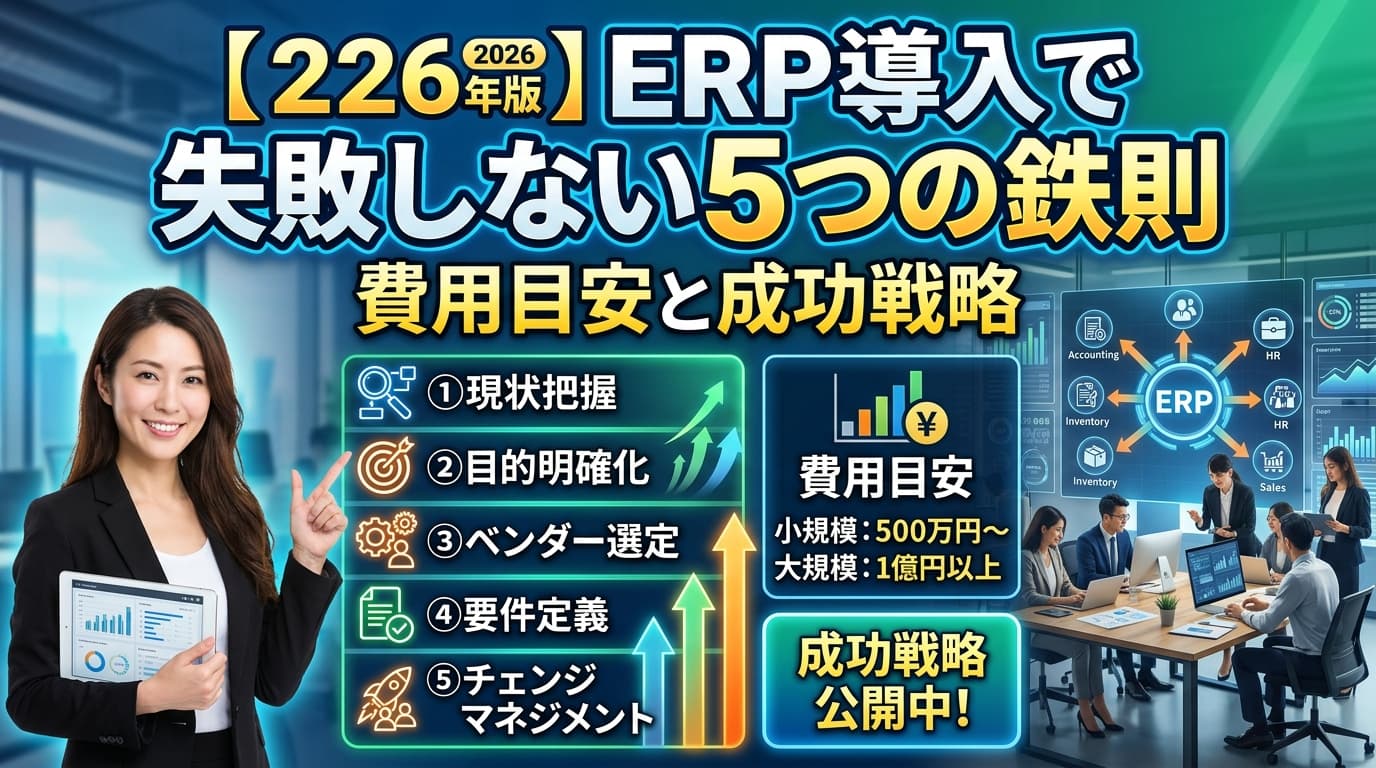 【2026年版】ERP導入で失敗しない5つの鉄則|費用目安と成功戦略