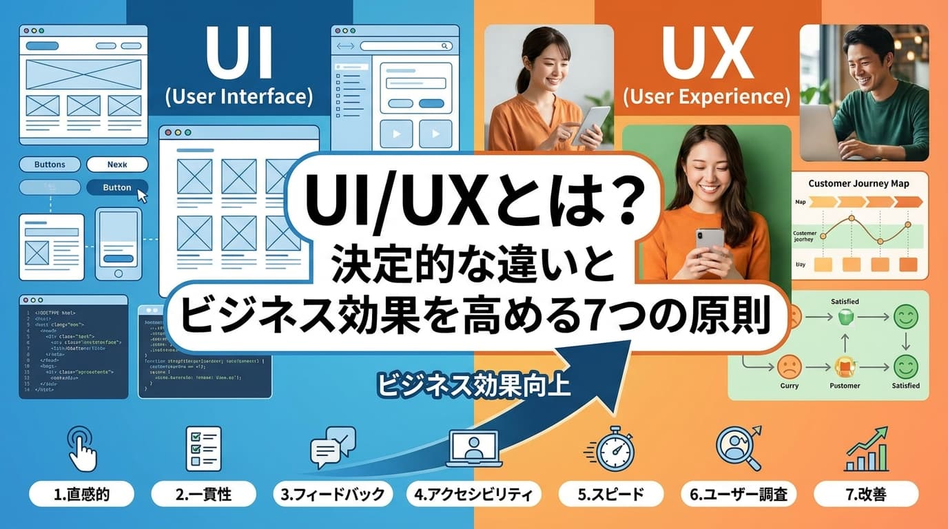 UI/UXとは?決定的な違いとビジネス効果を高める7つの原則【2026年版】