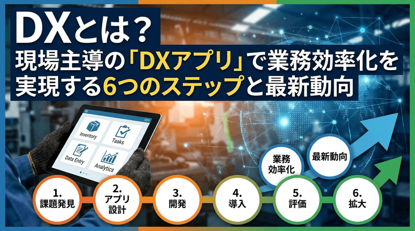 DXアプリ導入ガイド|現場主導で業務効率化を実現する6つのステップ【2026年版】