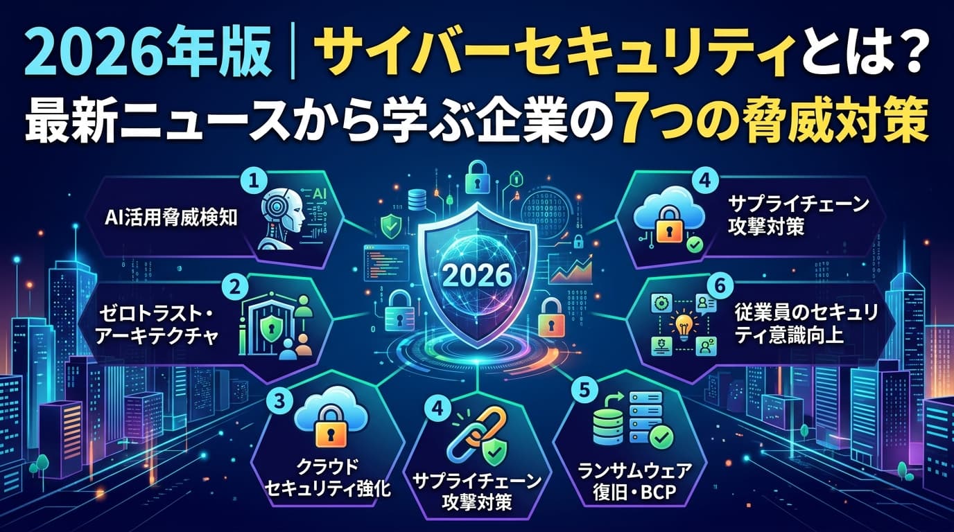 2026年版|サイバーセキュリティとは?最新ニュースから学ぶ企業の7つの脅威対策