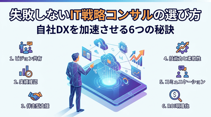 【2026年版】IT戦略コンサルの選び方|失敗しない6つの秘訣と費用相場・主要ファーム比較