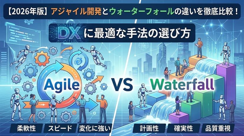 【2026年版】アジャイル開発とウォーターフォールの違いを徹底比較!DXに最適な手法の選び方