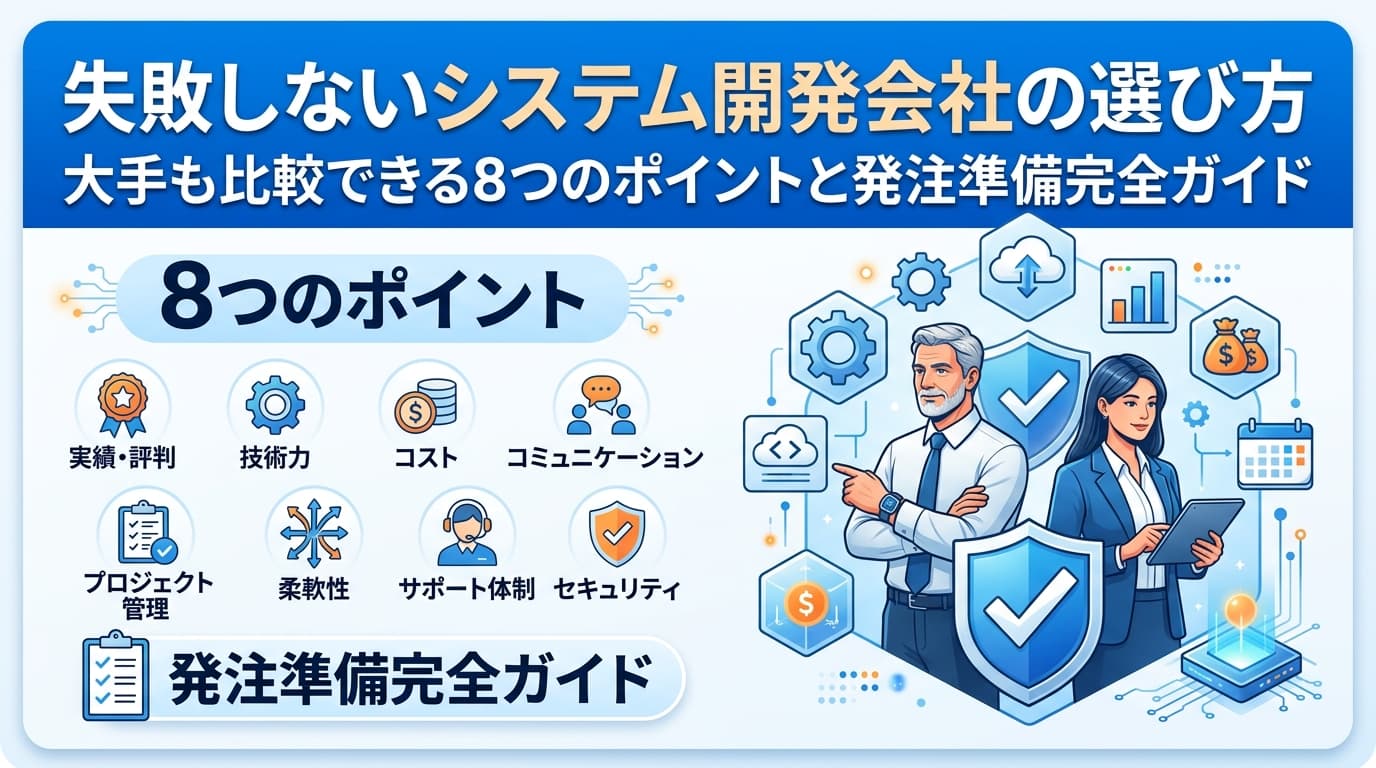 失敗しないシステム開発会社の選び方|大手も比較できる8つのポイントと発注準備完全ガイド