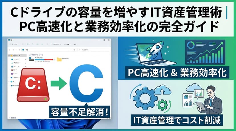 Cドライブの容量を増やすIT資産管理術|PC高速化と業務効率化の完全ガイド