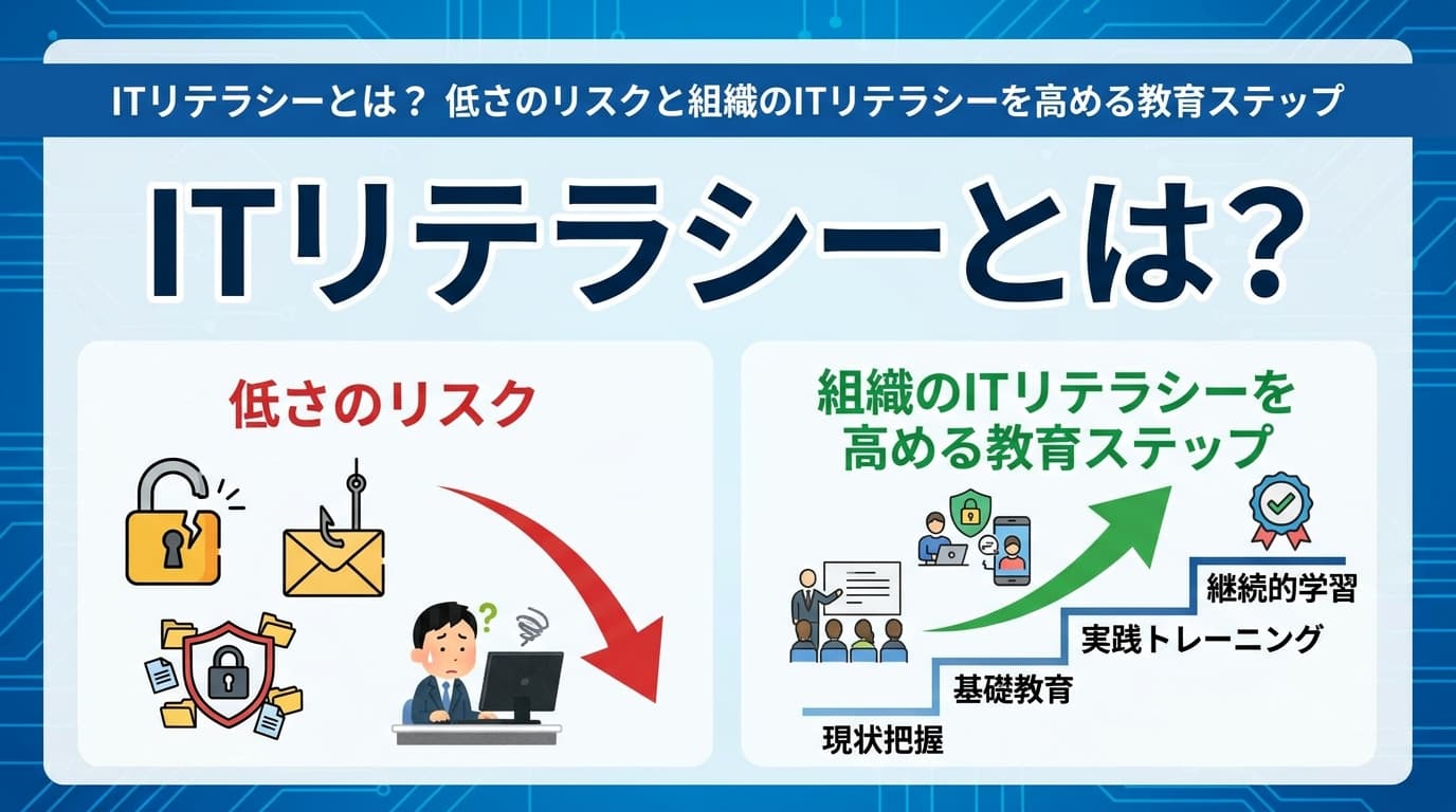 ITリテラシーとは?低さがもたらすリスクと組織で高める教育5ステップ【2026年版】