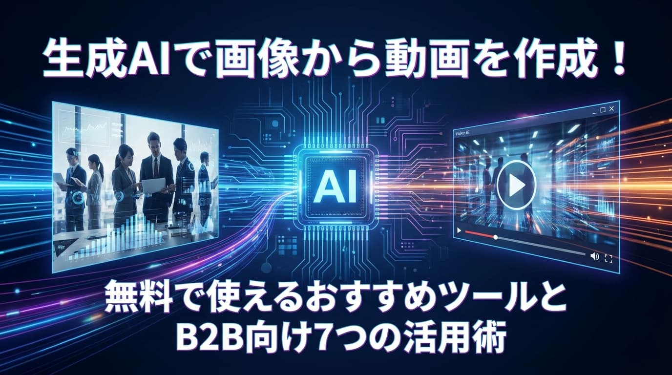 生成AIで画像から動画を作成!無料で使えるおすすめツールとB2B向け7つの活用術