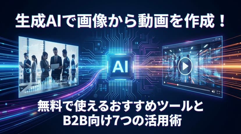 生成AIで画像から動画を作成!無料で使えるおすすめツールとB2B向け7つの活用術