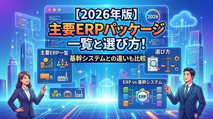 【2026年版】主要ERPパッケージ一覧と選び方!基幹システムとの違いも比較