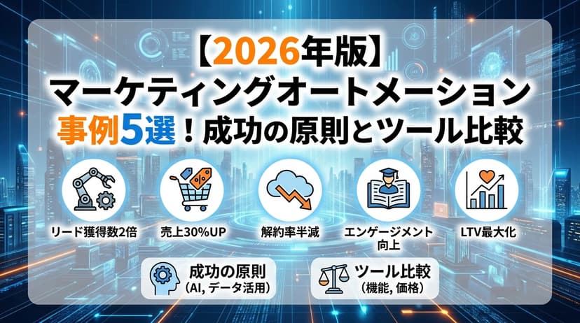 マーケティングオートメーション事例5選|成功の原則とMAツール比較【2026年版】