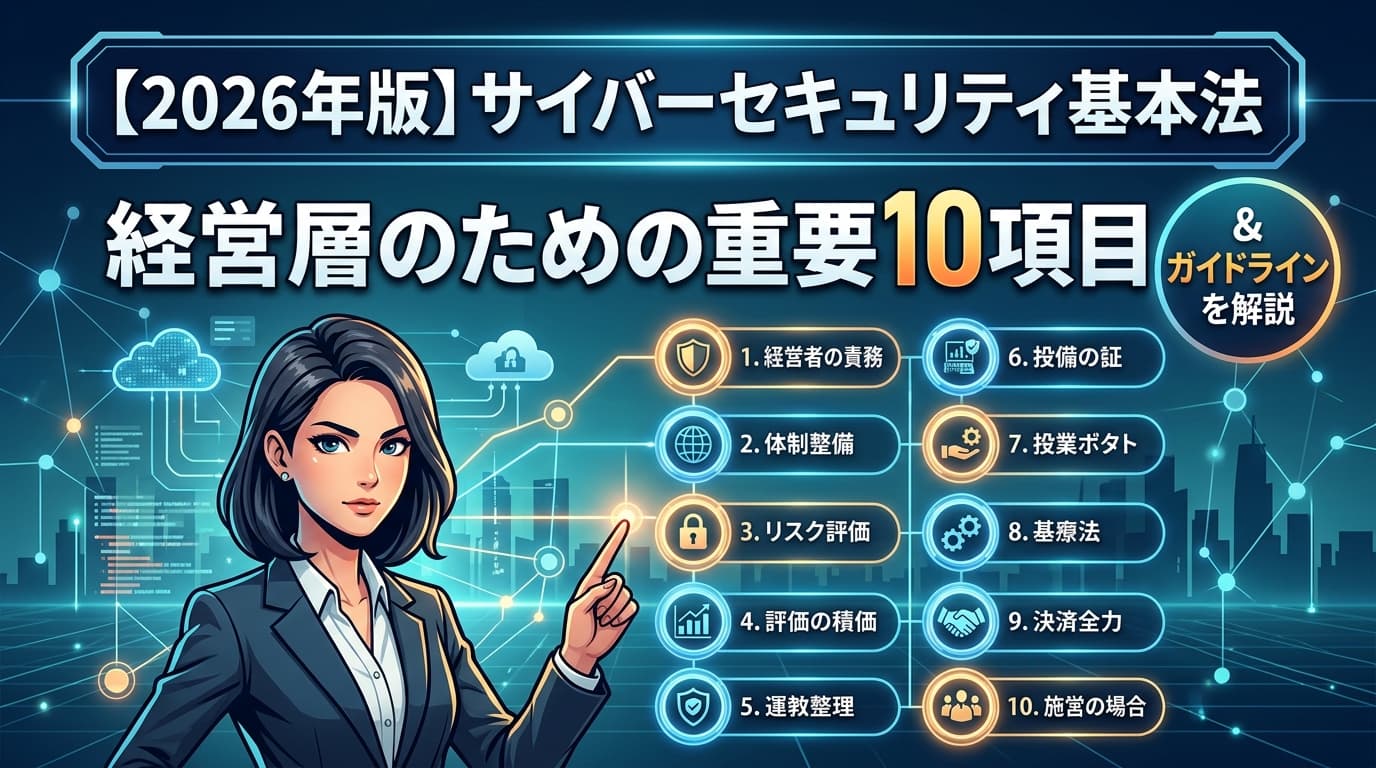 【2026年版】サイバーセキュリティ基本法とは?経営層が押さえるべき重要10項目とガイドライン
