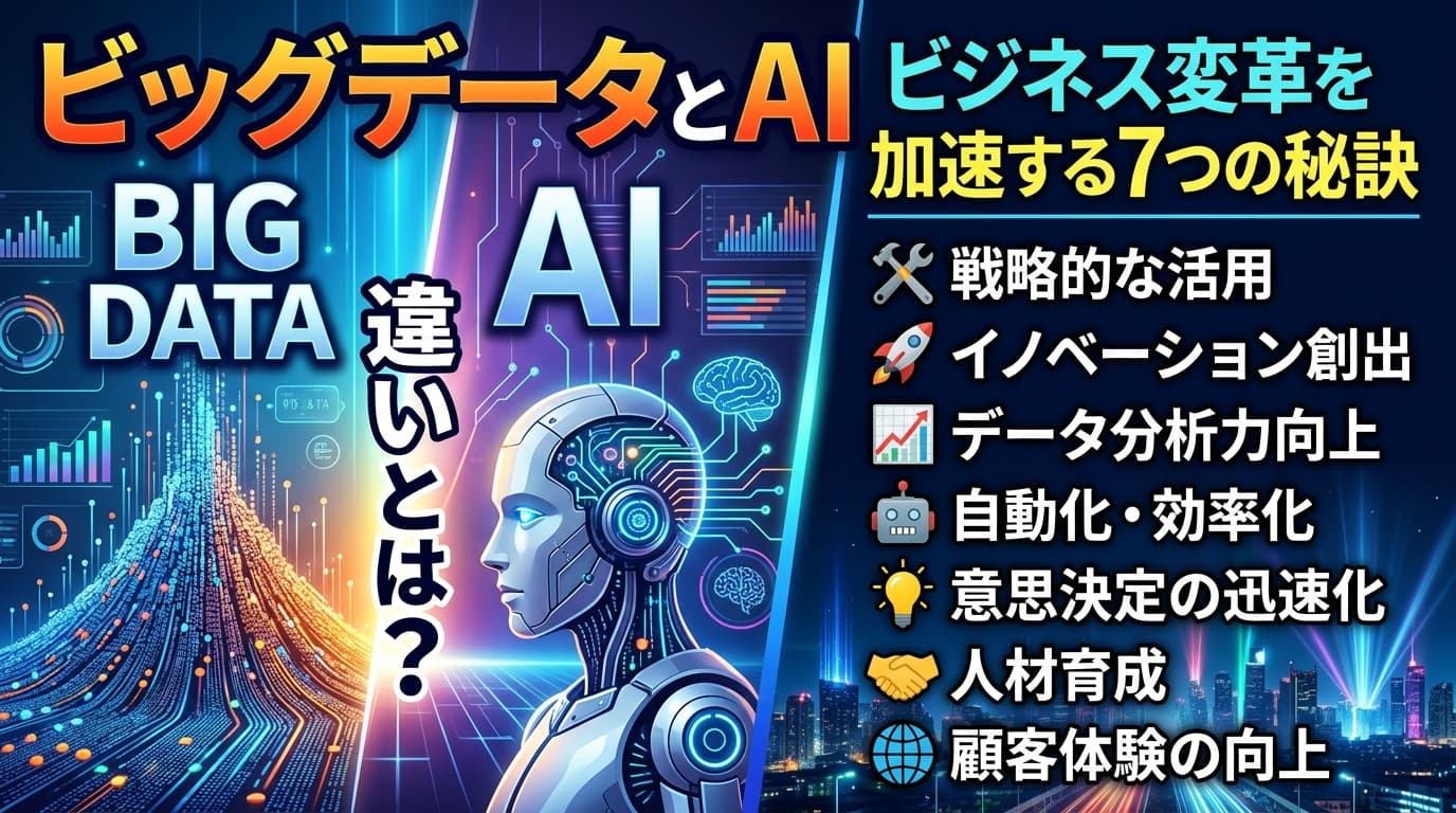 ビッグデータとAIの違いとは?関係性と組み合わせ7つの活用ポイント【2026年版】