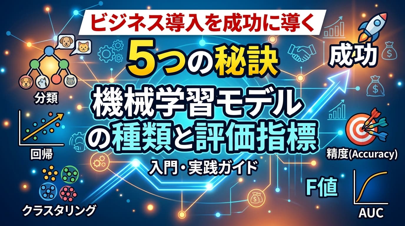 機械学習モデルの種類と評価指標とは?ビジネス導入を成功に導く5つの秘訣【2026年版】