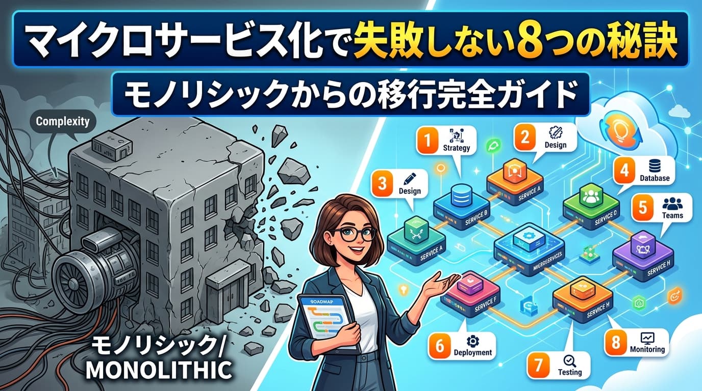 マイクロサービス化で失敗しない8つの秘訣|モノリシックからの移行完全ガイド