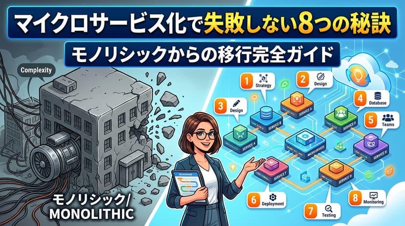 マイクロサービス化で失敗しない8つの秘訣|モノリシックからの移行完全ガイド