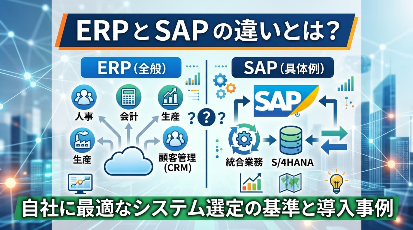 ERPとSAPの違いとは?自社に最適なシステム選定の基準と導入事例